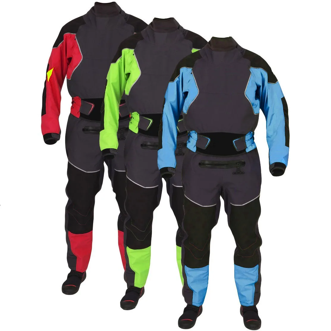 Men Drysuit For Kayaking Latex Cuff and Splash Collar Flatwater,