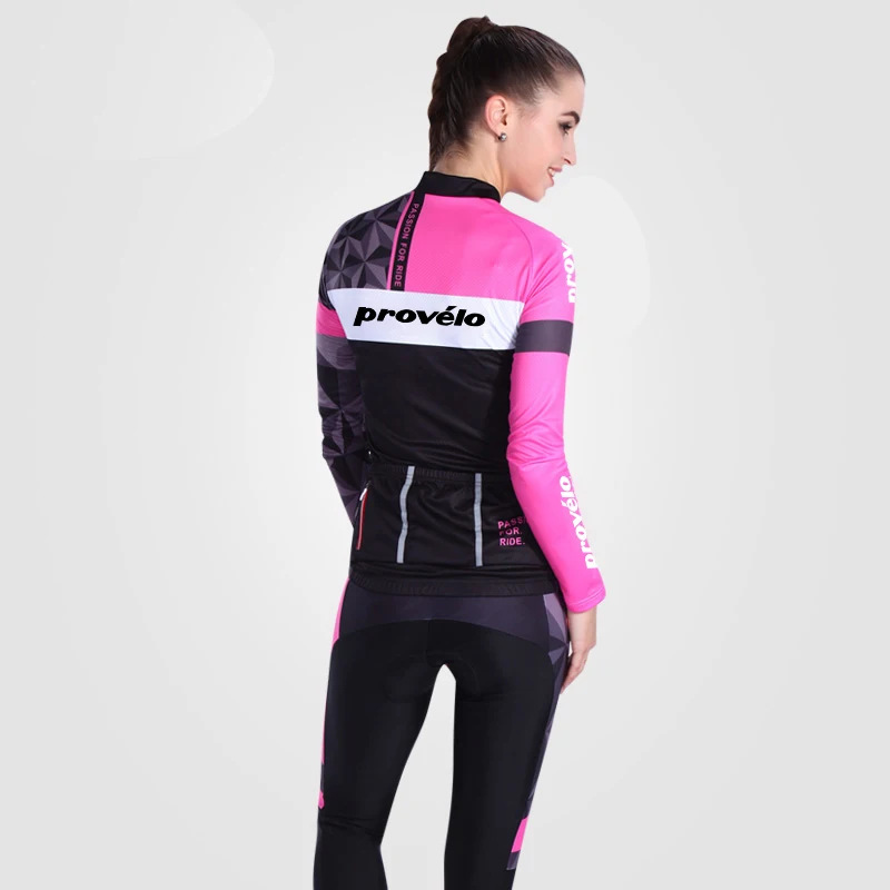 Cycling Jersey Set Women Long Sleeve Cycling Clothing Breathable Mesh Fabric MTB Bike Jersey Road Bicycle Mujer Ropa Ciclismo