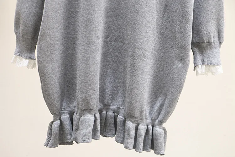 Женская одежда свитера большого размера осенняя и зимняя одежда новая Корейская блузка длинный свитер с жемчугом Дамский пуловер Dentlle