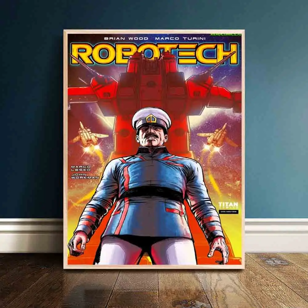 Robotech Аниме классический вопрос постер и принт холст настенная художественная живопись картины для гостиной украшение домашний Декор без рамки - Цвет: H