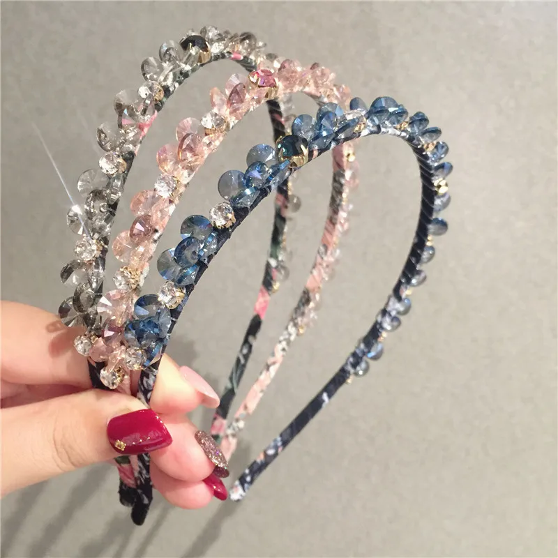 Rhinestone Fairy Crystal Flower Hairbands For Women Retro Hair Accessories Koera Headband for Girls Headbands Head Wrap |