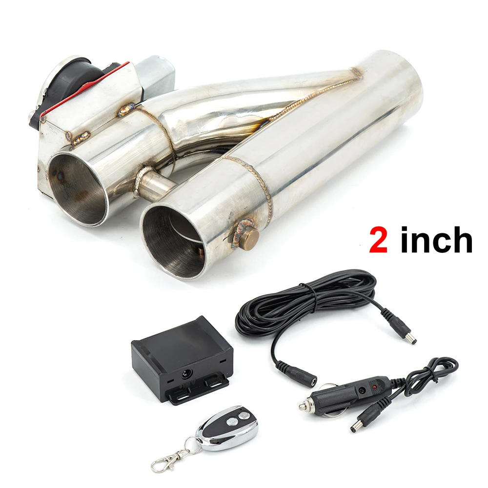 

Universal 2"/2.5''/3" Double Valve Electric Exhaust Cut Out Valve Exhaust Pipe Muffler Kit with Wireless Remote Control