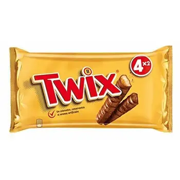 

Twix - Barritas de galleta y caramelo cubiertas de chocolate, 4 Unidades