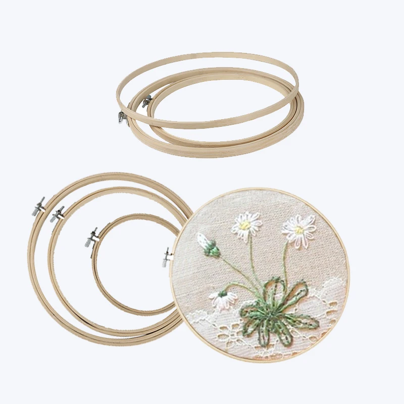 Cerchi Da Ricamo In Bambù - Set Di 20 Pezzi Da 15cm - Per Punto Croce, Cucito E Lavoretti Fai Da Te - Foto 4