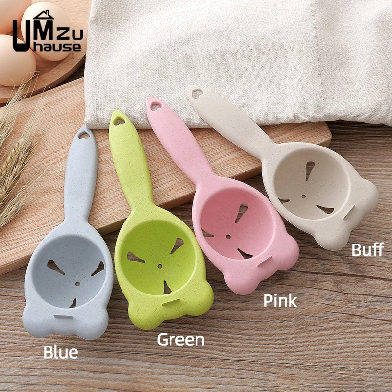 Cute Egg White Yolk Separator Holder Kitchen Cake Tools Clear Liquid Filter Gadget Dinner Cooking Sieve Divider Portable Storage egg beater eggshell separator egg shell opener egg separator egg piercer