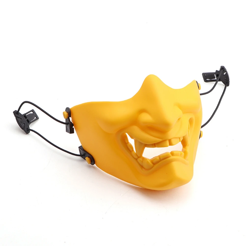 Half Face Mask Scary Smiling Ghost Shape Tactical Adjustable Headwear Protection Outdoor Sportswear Halloween Costumes
