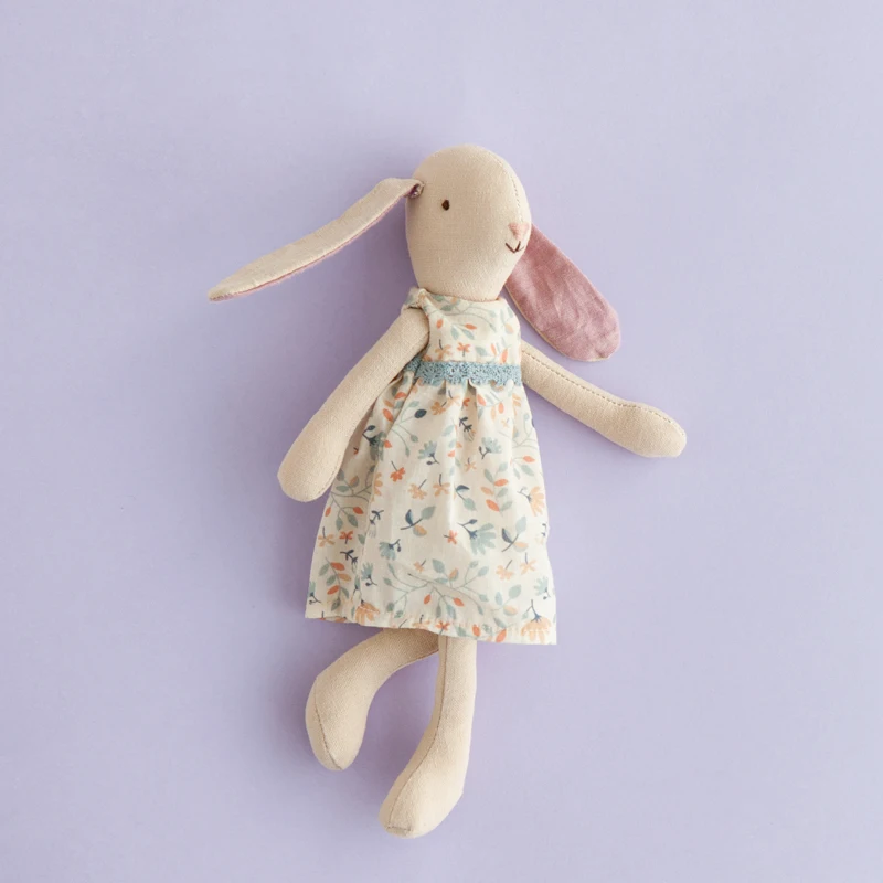 Handmade Cotton Linen Rabbit Doll Kawai Mini Large Bunny Baby Play House  Toys For Children Gifts Dollhouse Furniture Accessories