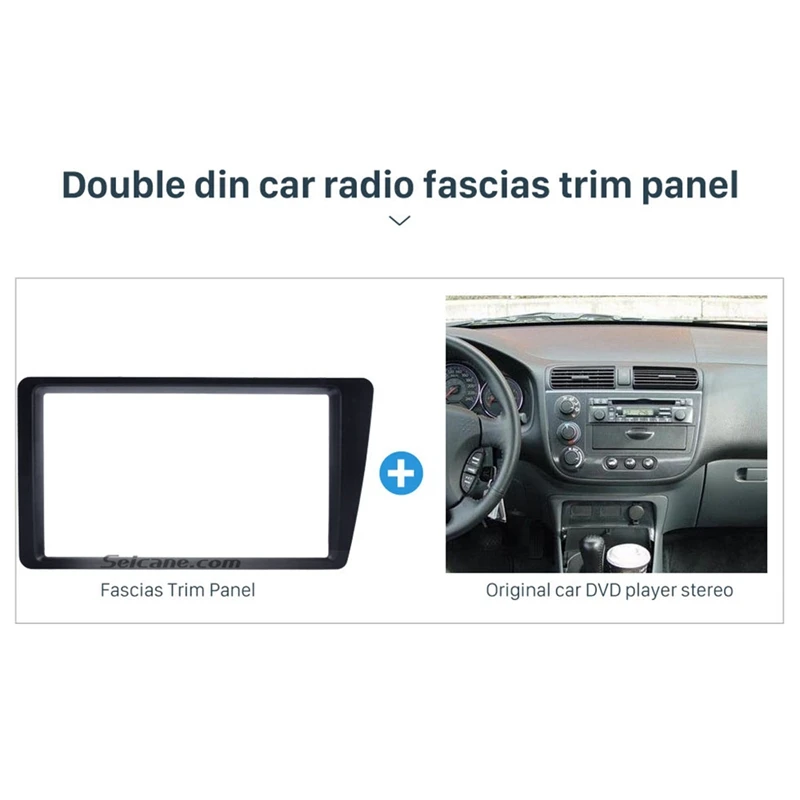 Топ двойной 2 Din Автомобильный Радио фасции для 2001-2005 Honda Civic LHD Dash Mount DVD Frame Авто Стерео адаптер