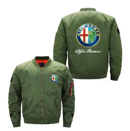Летная куртка Alfa Romeo Bomber зимняя утепленная мужская куртка на молнии аниме мужская повседневная куртка Q - Color: thin model
