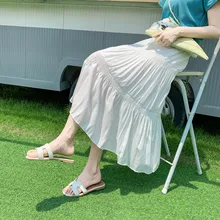 2020 Summer New Skirt Female Korean Version of The Retro Wild Elastic A Word Fishtail Beach Skirt Jfmhrx Woman Skirts