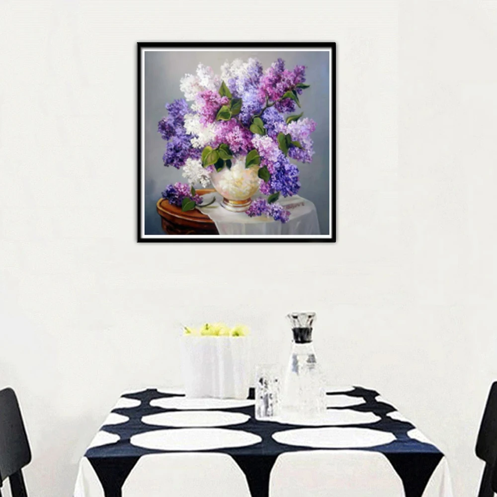 rhinestone diamond painting 5D diamond mosaic pattern DIY diamond painting colorful rose decoration diamond vase cross stitch interior wall decoration jellyfish diamond painting