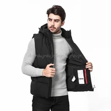 Мужской плюшевый зимний жилет с подогревом, теплая куртка с капюшоном и электрическим подогревом, L-6XL, D07 19, Прямая поставка