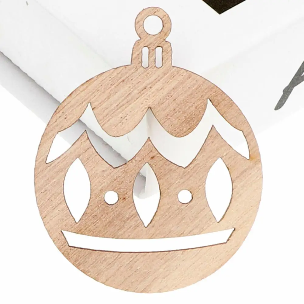 Рождественская серия DIY полый деревянный чипборд для Елочное украшение деревянные фишки ручной работы граффити Снежинка Санта Клаус - Цвет: 10pcs size 7
