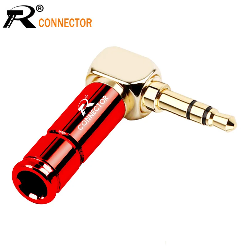 8pcs High Quality 3.5mm Jack Audio Video Connector L Shape 3/4 Poles