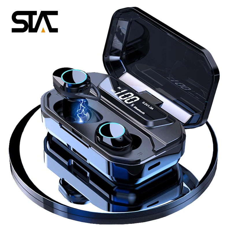 

TWS G02 V5.0 Bluetooth Stereo Earphone Wireless IPX7 Touch X6 Earbuds Headset 3300mAh Battery LED Display Type-c Charge Case