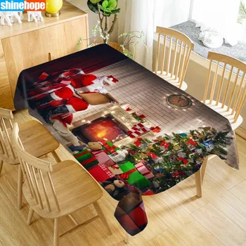 

Christmas Tablecloth Oxford Fabric Table Cloth Wedding Decoration Rectangular Table Cover For Party Home Decor TV Covers