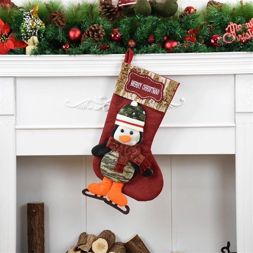 Navidad, Санта Клаус, снеговик, рождественский подарок, рождественские чулки, enfeite de natal, рождественские подарочные сумки для детей, Подарочная сумка для конфет