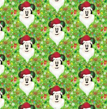 

christmas santa mikey lime green milk silk Queen kids dress clothes Quilting Fabrics Patchwork Needlework DIY Handmade Material