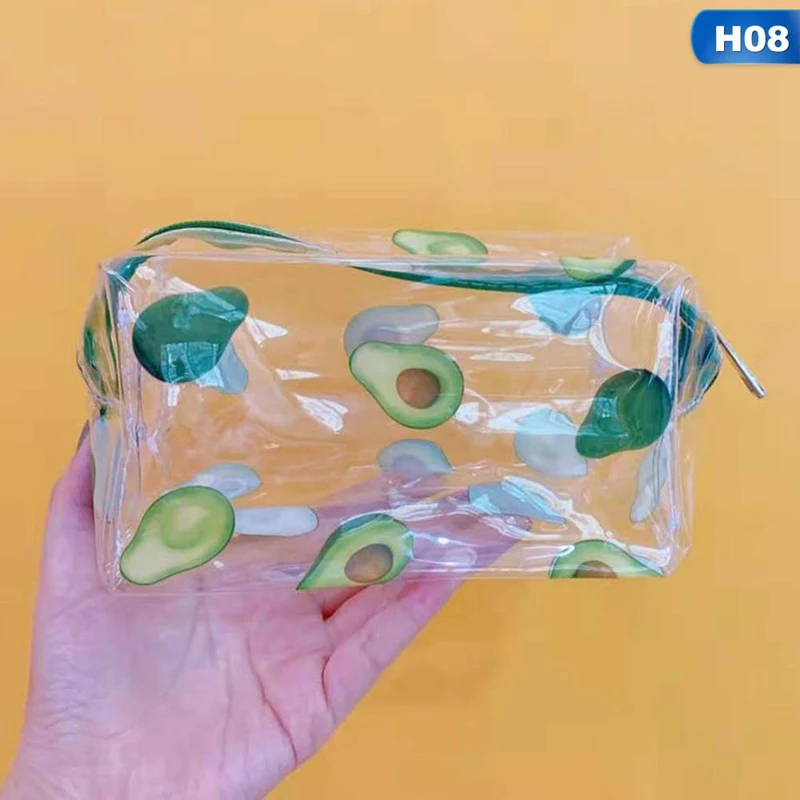 Прозрачный Кошелек для монет ПВХ дорожная косметичка фрукты красное сердце авокадо сумка дропшиппинг