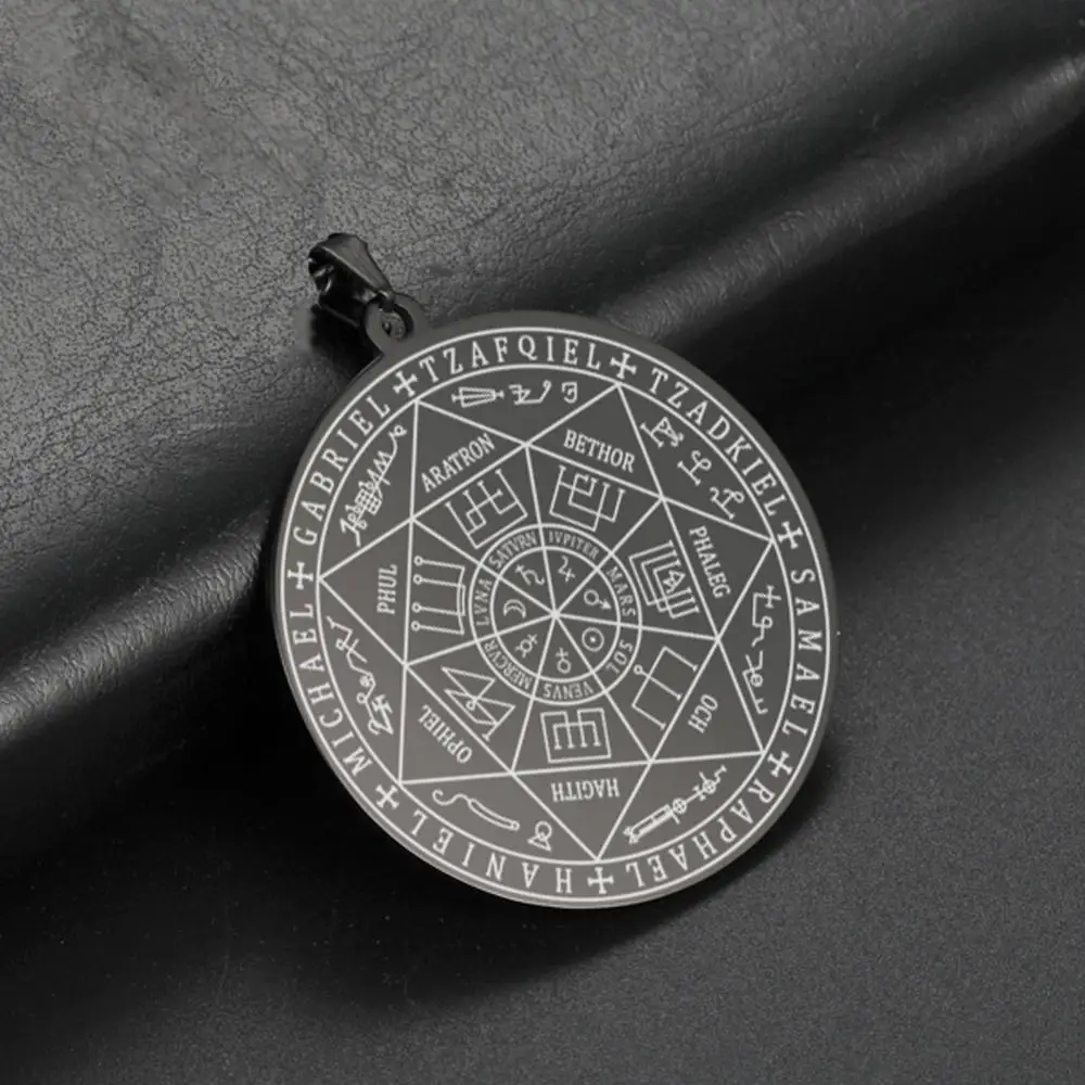 Dawapara 7 Archangels Sigil Charm DIY Accessories Pendant for Necklace Archangels Sigil Pendants Magic Amulet Protection