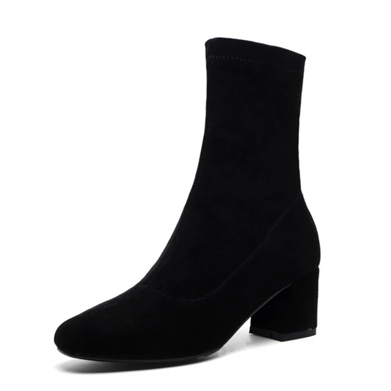 black suede sock boots