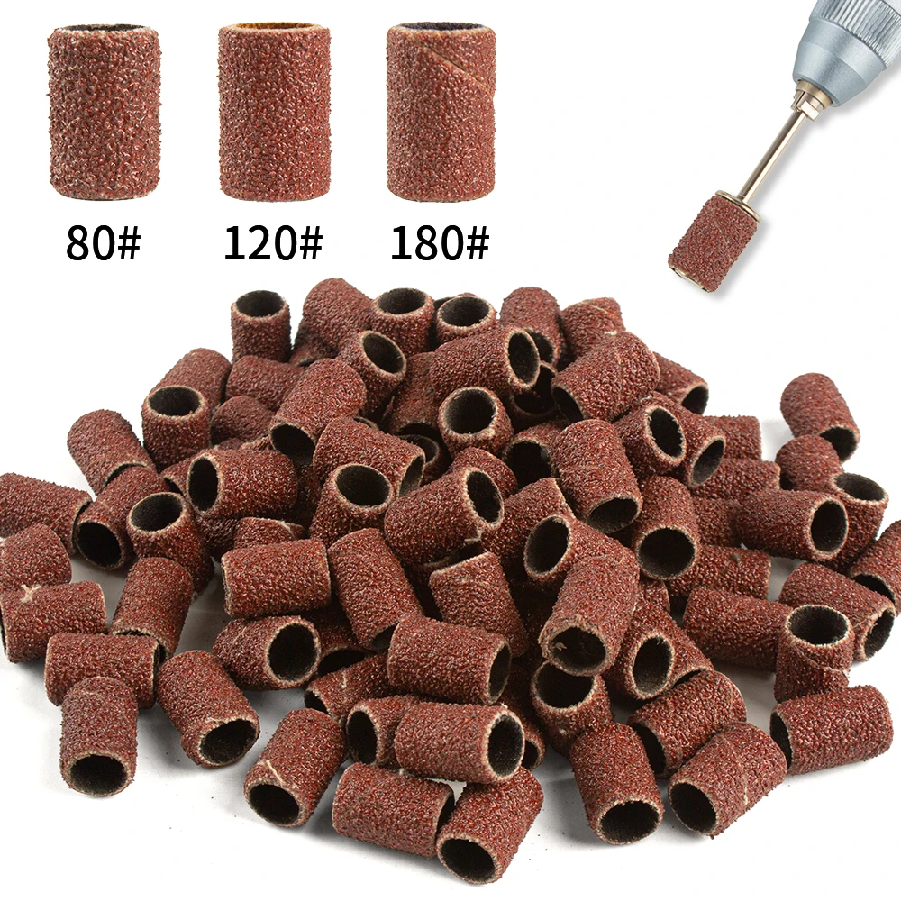 50/100pcs 네일 드릴 비트 네일 드릴 파일 그라인더 샌더 밴드 세트 아크릴 손톱 젤 제거 페디큐어 도구에 대 한 샌딩 밴드
