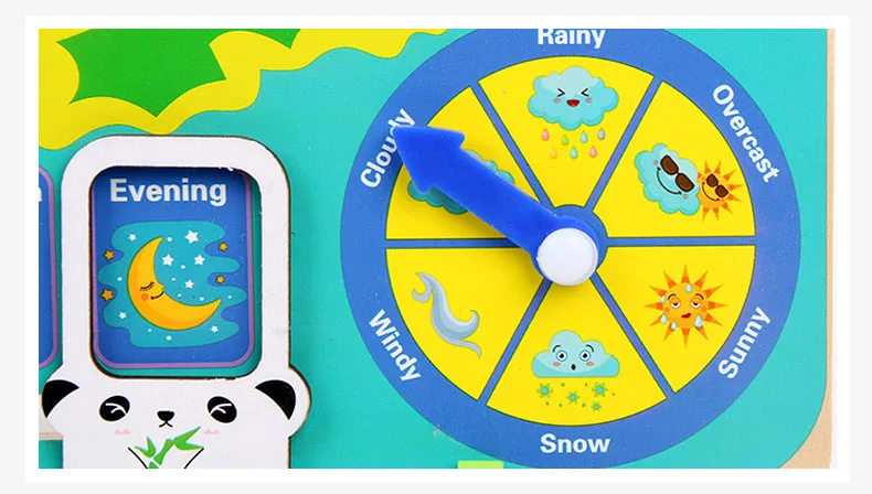 Wooden Montessori Toys Baby Weather Season Calendar Clock Time Cognition Preschool Education Teaching Aids Toys For Children