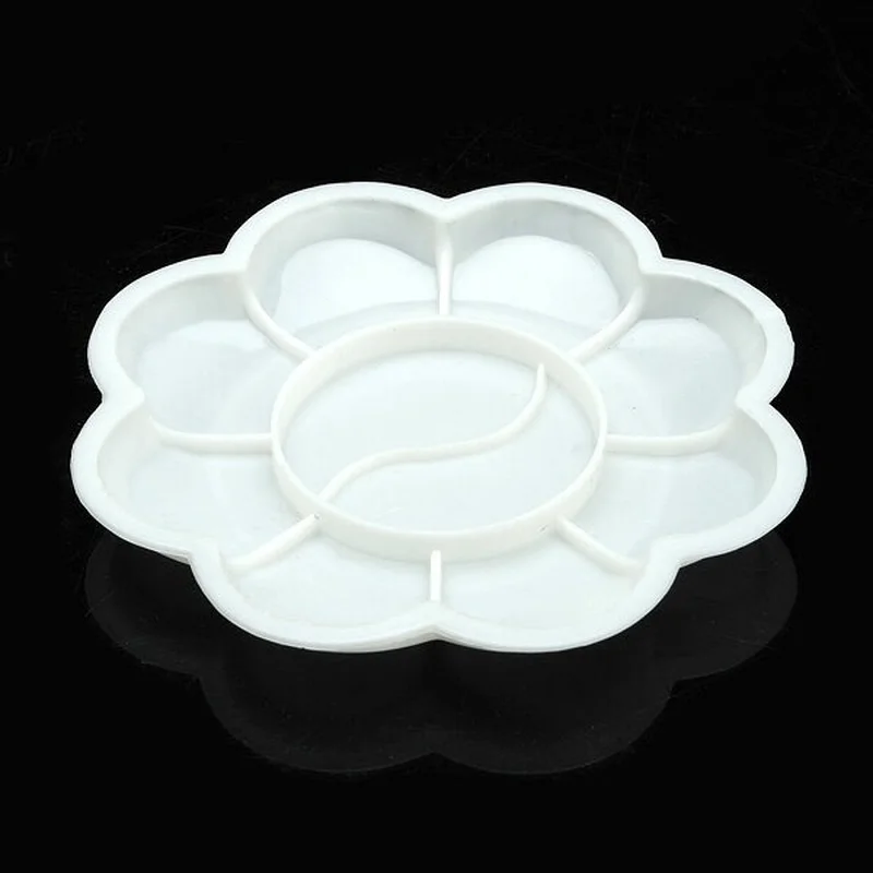 

White Acrylic Color Mixing Paint Draw Nail Art Design Palette Dish