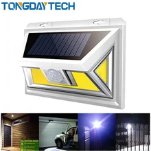 Солнечный светильник COB датчик движения светильник на открытом воздухе светильник на солнечной батарее для украшения сада Ночной Настенный фонарь безопасности водонепроницаемый IP65