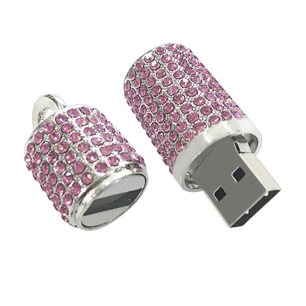 Plug& Play USB2.0 флеш-накопитель цинковый сплав цилиндрическая Помада Форма флешки высокоскоростной USB карта памяти, Флеш накопитель