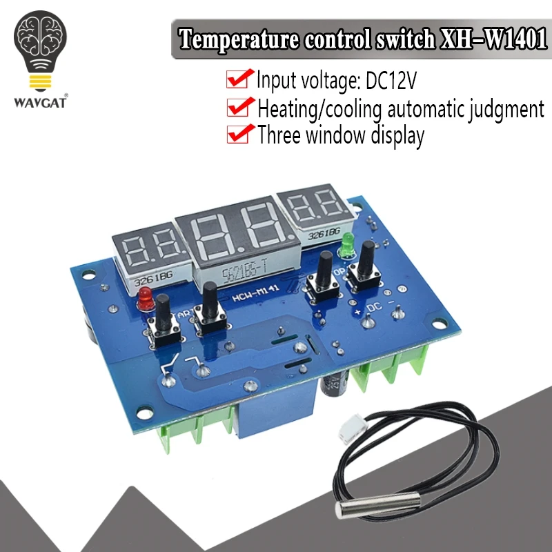 W1401 DC12V цифровой дисплей термостат интеллигентая (ый) регулятор температуры