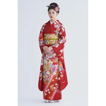 

Japanese kimono formal dress female masculine windy sleeve kimono anti-wrinkle free ironing traditional version requires folded
