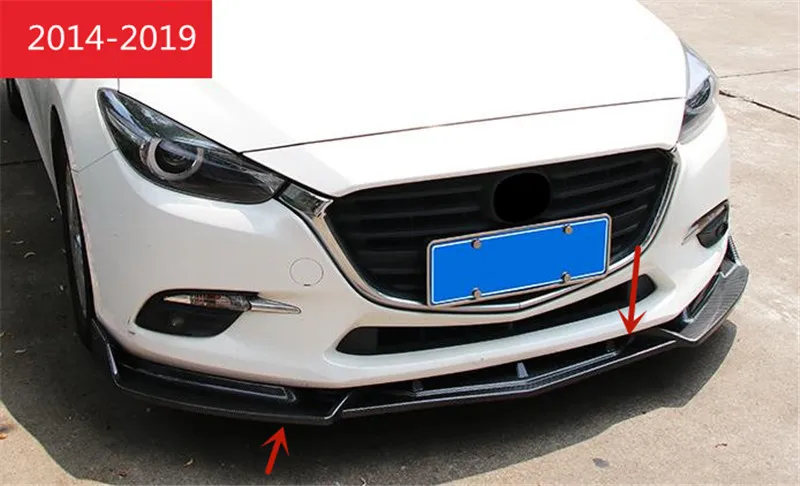 

Хромированный бампер для Mazda 3 AXELA 2014-2019 ABS, передний бампер, бампер, передний спойлер для губ, защита от царапин, автомобильные аксессуары