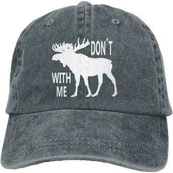 

Ejiazhan7 Don't Moose with Me Logo Retro Adjustable Cowboy Denim Hat Unisex Hip Hop Natural Baseball Caps