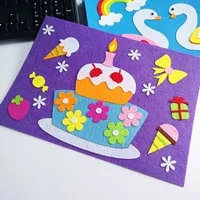 Birthday Cake 1 комплект, детская коллекция весна мультфильм DIY Стикеры игрушки нетканый Войлок коллаж с рисунком лягушки утка для декорирования вестибюлей Стикеры s Обучающие игрушки подарки - Цвет: Birthday Cake