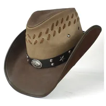 Кожаная мужская и женская западная ковбойская шляпа широкая шляпа уличная Sombrero Hombre Женская ковбойская шляпа