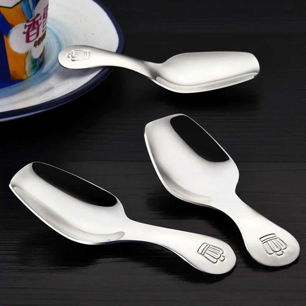 

Cute Creative Teaspoon Dessert Spoon Small Spoon 304 Stainless Steel Can Spoon Children's Tableware Short Handle Spoon Gift