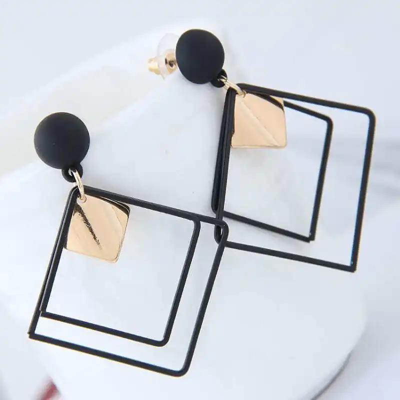 Korean Style Fashion Drop Earrings Simple Long Geometric Earrings Gift For Friend Tassel Ear Jewelry Wholesale Dropshipping - Окраска металла: c