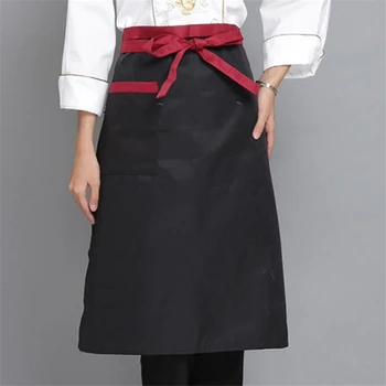

Kitchen Cooking Aprons Chef Cafe Bar Kitchen Cooking Bibs Adult Polyester Stripe Oil Proof Work Half-length Long Waist Apron