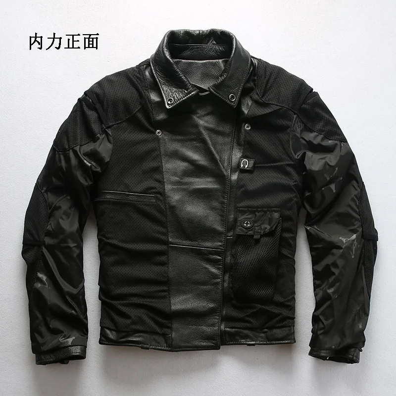 80% OFF 98010 Read Description! Asian size genuine cow skin leather jacket mens cowhide casual vintage biker leather jacket