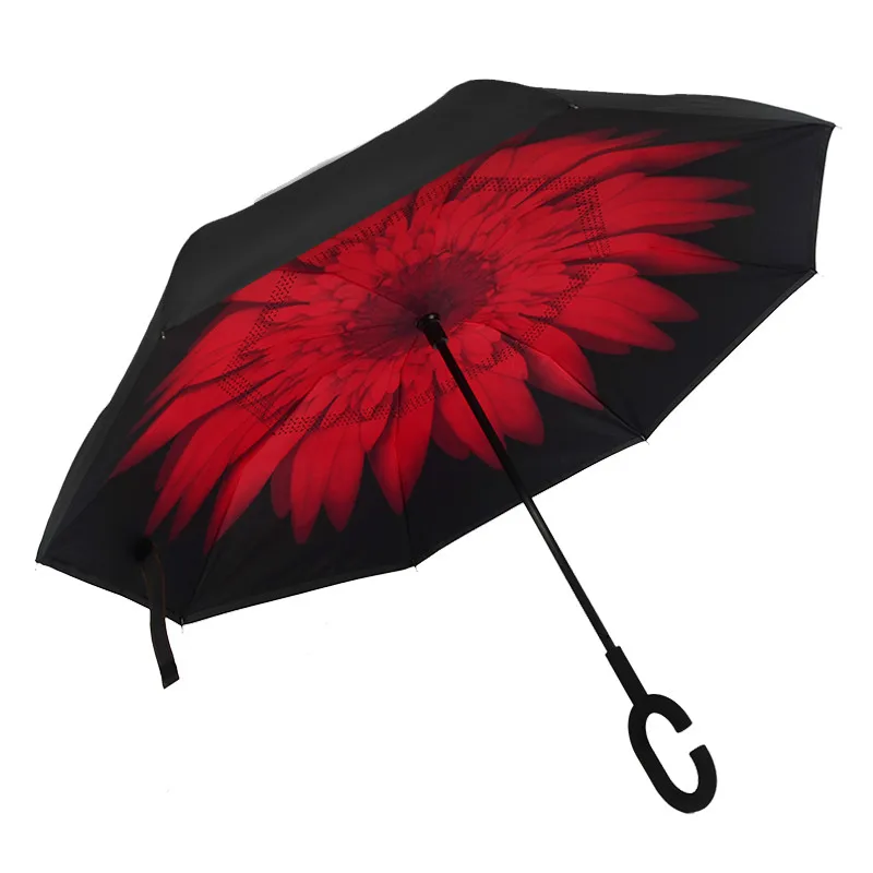 Зонтичный Обратный зон Новинка! Зонт от дождя, женский, двойной слой, перевернутый зонтик, ветрозащитный, дождевик, автомобиль, перевернутый зонтик для женщин и мужчин - Цвет: 726