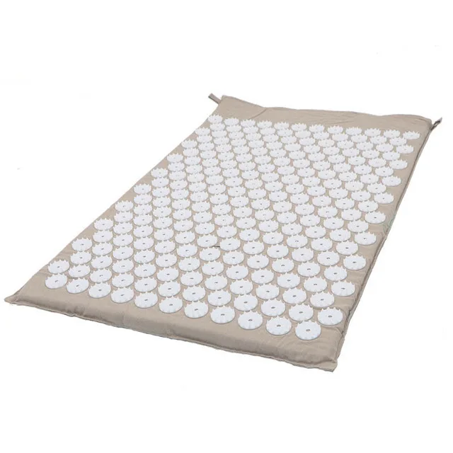 Beige mat Massager Yoga Mat Massage Pillow Cushion Acupressure Relieve Stress Body Neck Back Pain Spike Mat Pain Relief Muscle Relaxation - Цвет: Beige mat