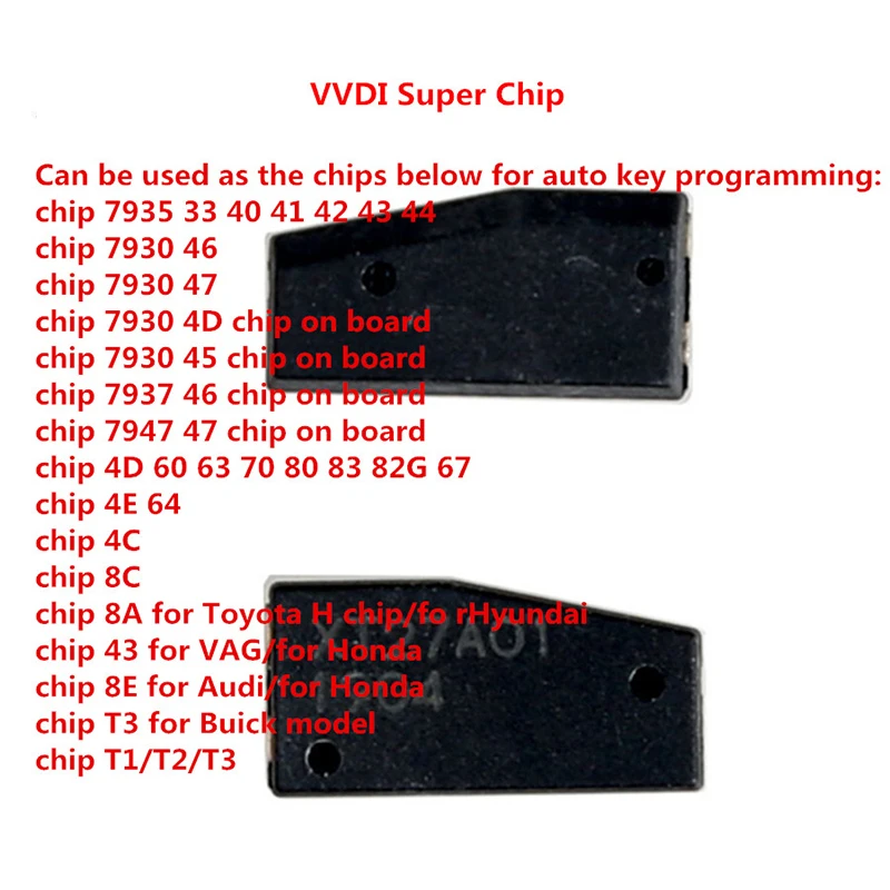 AC070022 Xhorse VVDI Super Chip For ID46 40 43 4D 8C 8A T347  XT27A01 XT27A66 Transponder for VVDI2 VVDI Key Tool Mini Key Tool glow plugs