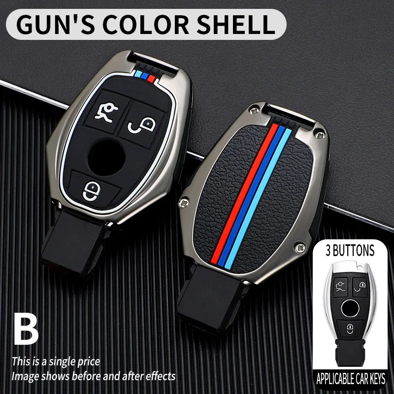 Portachiavi per auto in lega di zinco portachiavi per Mercedes Benz Cls Cla Gl R Slk Amg A B C S Shell portachiavi accessori protettivi - H0852425c4b2f4a77905f93940e31c919w