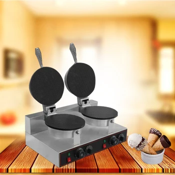

New electric double-headed ice cream skin machine Commercial crisper Ice cream cone Egg roll Egg cone cake roll machine