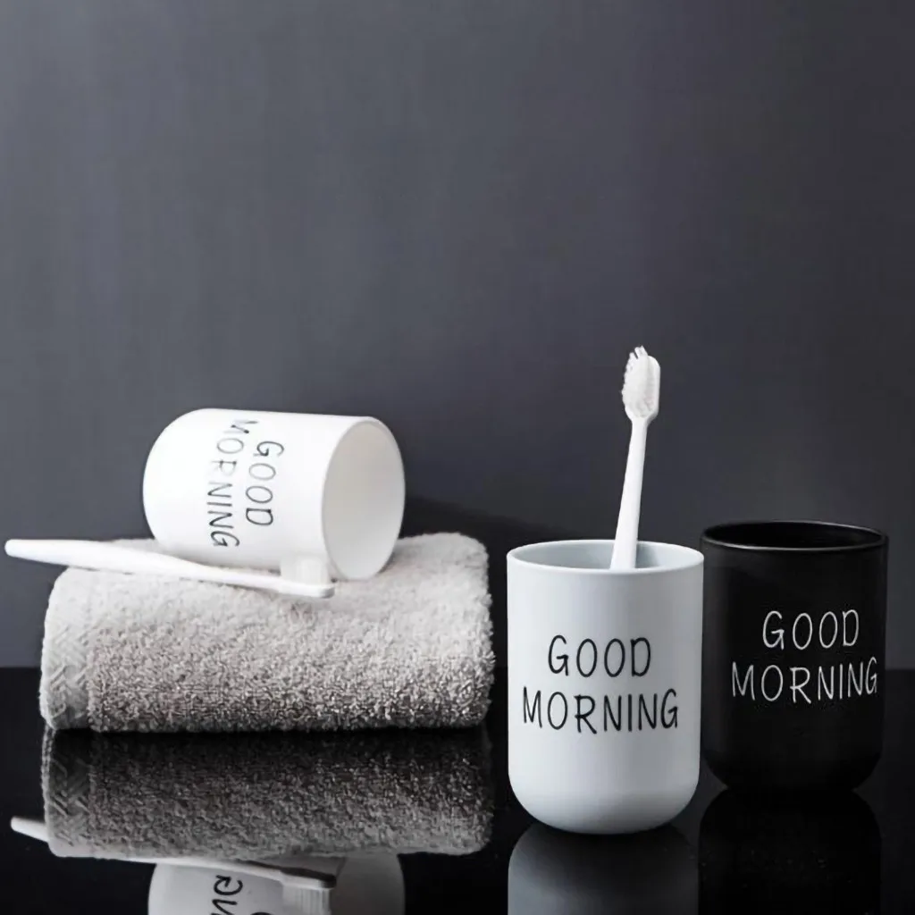 Ванная комната Зубная щетка круговая чашка простая обычная чашка пара футляр для зубной щетки хорошее утро аксессуары для ванной комнаты принадлежности