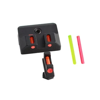 

TOtrait Fiber Optic Front And Rear Sight Handgun Glock Sights For Standard Models Pistols Front Rear Sight Fit Glock 3 Color