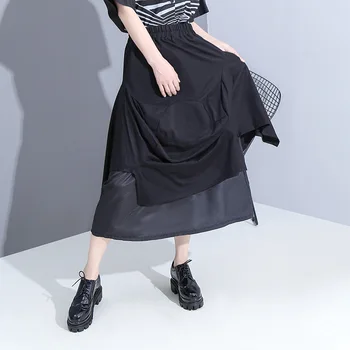 

Women's Casual Flowy Dress High Waist Pleated Midi Skirt Solid Color Mid-Length All-match skirt leisure A Line Dress