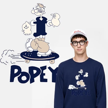 

Muscular Male Sailor Patches Iron on Transfer Cartoon Heat Transfer Vinyl Sticker Applique on Clothes Thermal Press Washable