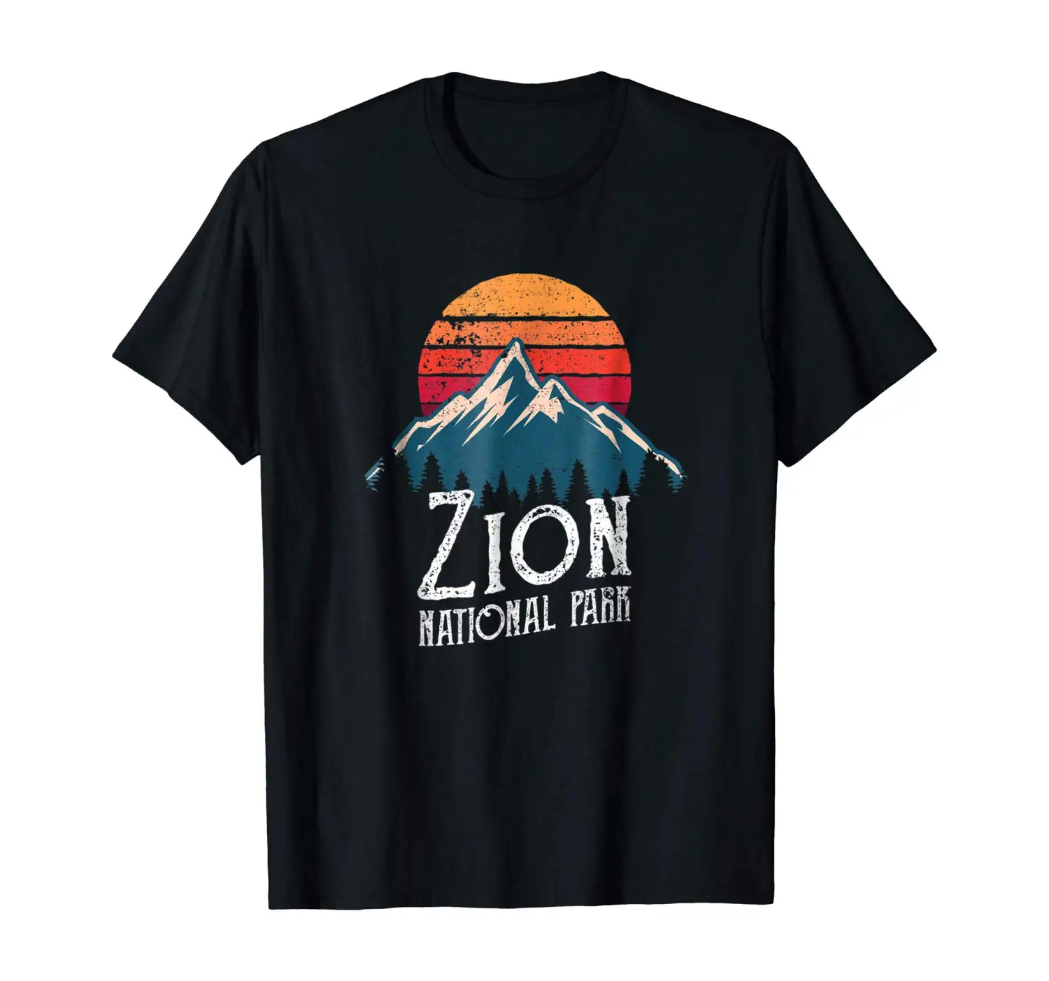 Vintage Retro Zion National Park Utah Mountain T Shirt | Мужская одежда